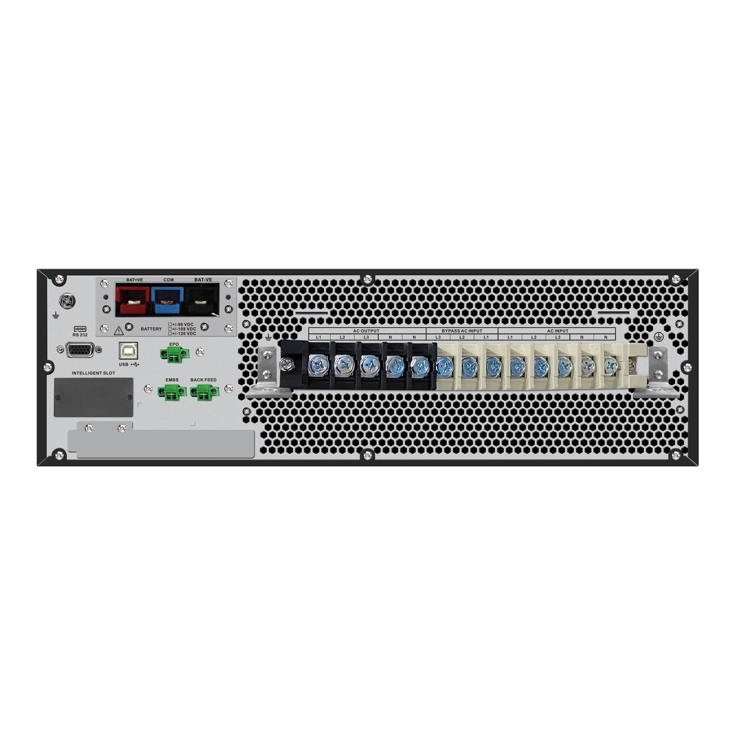 APC Easy UPS On-Line, 15kVA/15kW, Rackmount 9U, 230V, Hard wire 3-wire(1P+N+E) outlet, Intelligent Card Slot, LCD, Extended Runtime, W/ Rail Kit