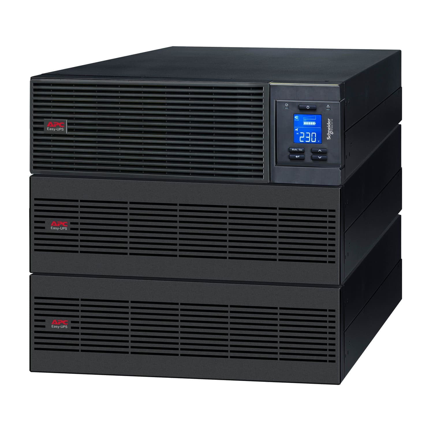 APC Easy UPS On-Line, 15kVA/15kW, Rackmount 9U, 230V, Hard wire 3-wire(1P+N+E) outlet, Intelligent Card Slot, LCD, Extended Runtime, W/ Rail Kit